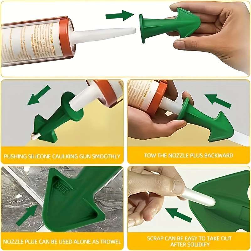 3Pcs Green Plastic Grout Sealant Applicator Nozzles