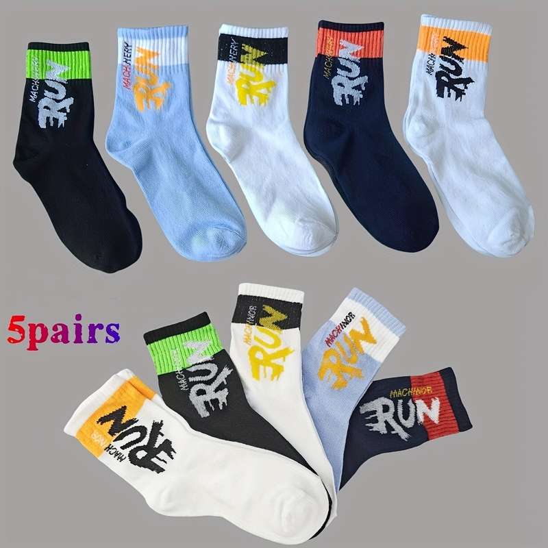 5 Pairs Mix And Match Asian One Size High Elastic Socks