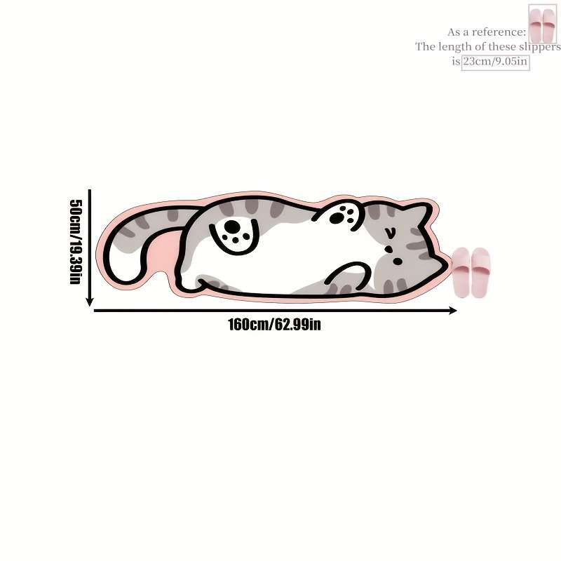 1Pc Belly cat Pink edge 50x160cm 19.69x62.99inch Floor Mat