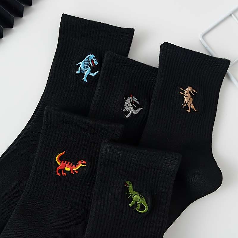 5 Pairs Of Black One Size High Elastic Socks