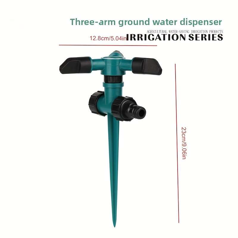 1Pc 3 Arm 360 Degree Rotating Multi Head Garden Sprinkler