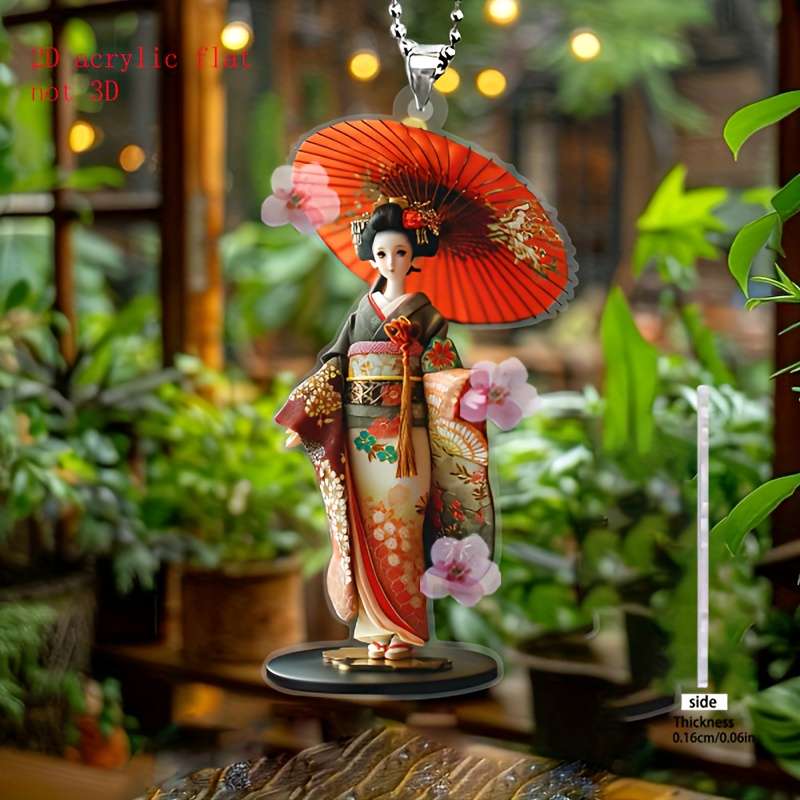 1pc 2D Flat One  Kimono Girl Hanging Ornament New Spring and Summer Hanging Ornaments  Acrylic