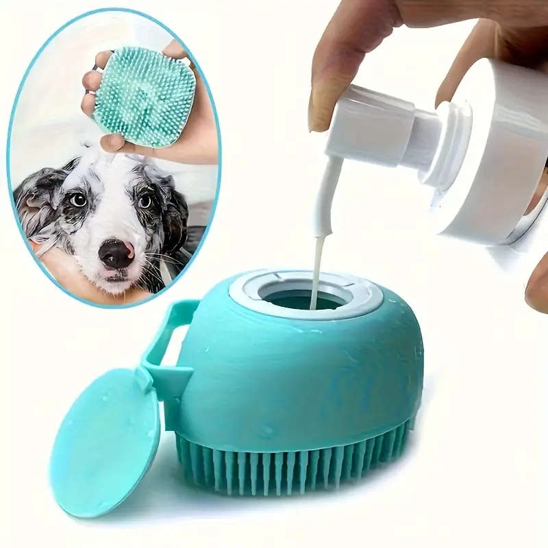 Pet Shampoo Brush with Shampoo Storage