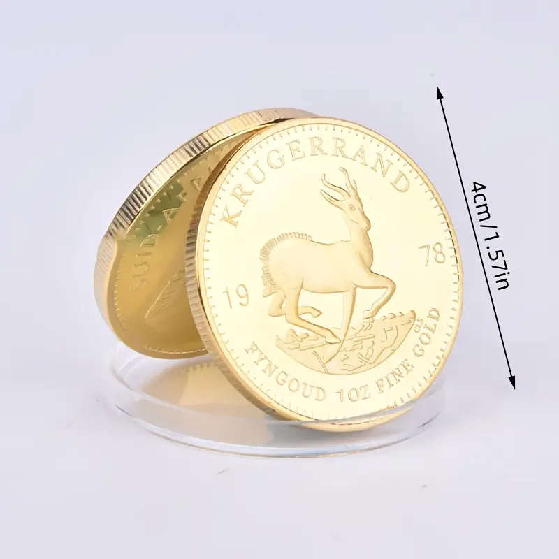 Krugerrand Gold Coin Replica, 1oz Paul Kruger, Capsule Included