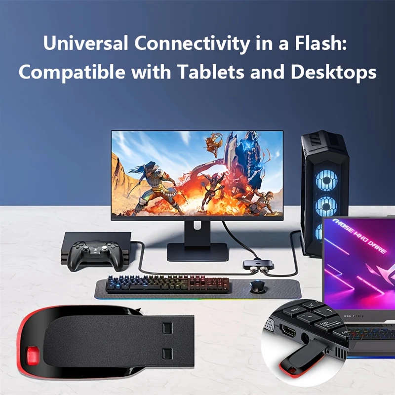 1pc High-Speed USB 2.0 Flash Drive 64GB Memory Stick Red Black for Computers Smart TVs Car Audio