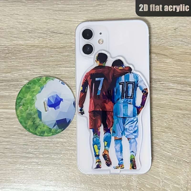 1pc 2D Flat Acrylic Soccer Player Silhouette Decor  Standee Red Blue Teamwork Figures Ideal fo