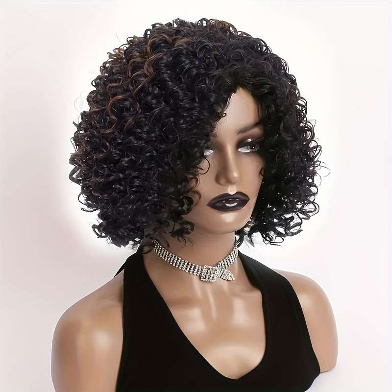 1Pc Black 30.48cm Fashion Design Wig