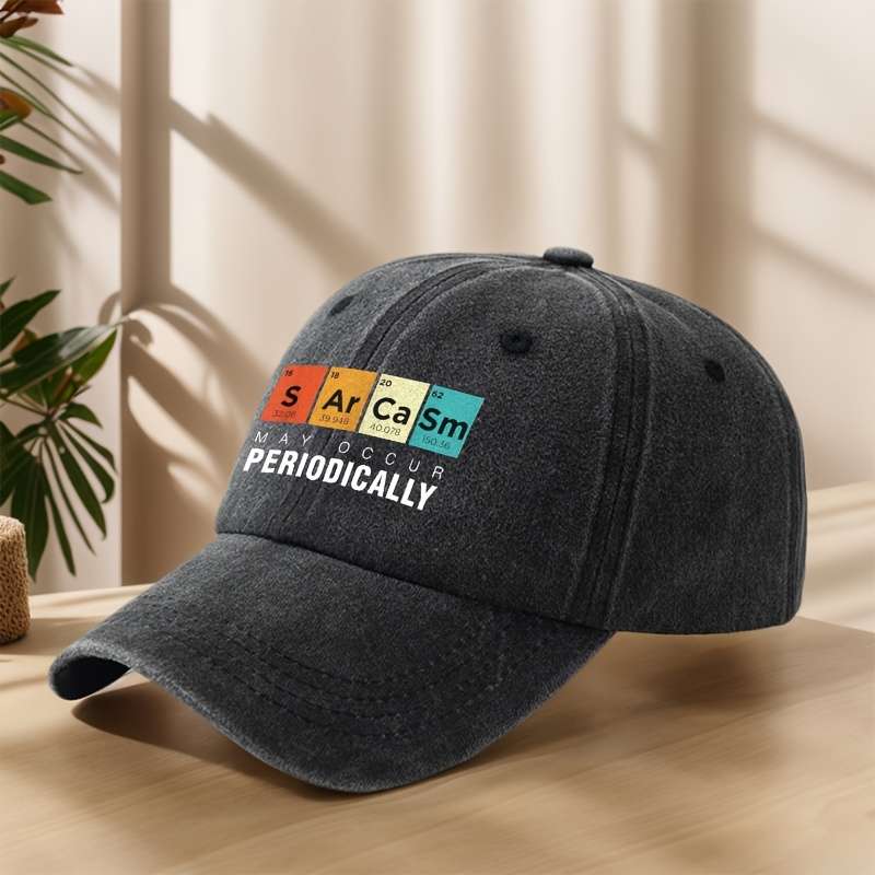 1pc PERIODICALLY Chemistry-Themed Baseball Cap Soft Vintage Washed Style with Adjustable Snapba