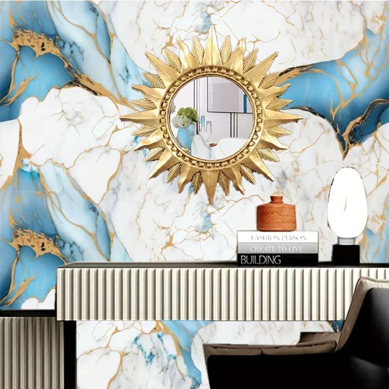 1PC Wall StickersBlue Golden15.8inX39.37in 40cmX1m