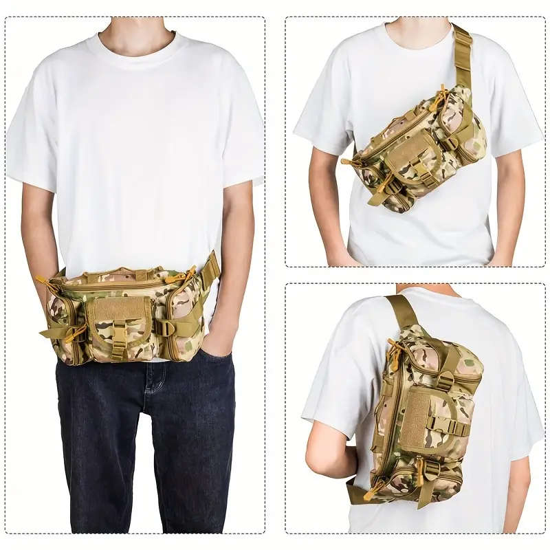 1pc Tactical Hunting Fanny Pack Waterproof Oxford Cloth Waist Bag for Gear Knife Flashlight Wallet I