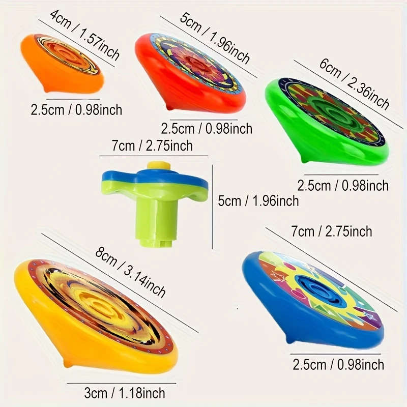 5pcs Colorful Multi-Layer Spinning Tops Stackable Battle-Ready Toys