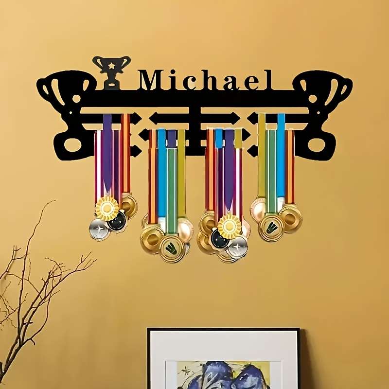 A Custom Vintage Metal Medal Rack DIY Hooks for Displaying Medals on The Wall Decorative Hooks for