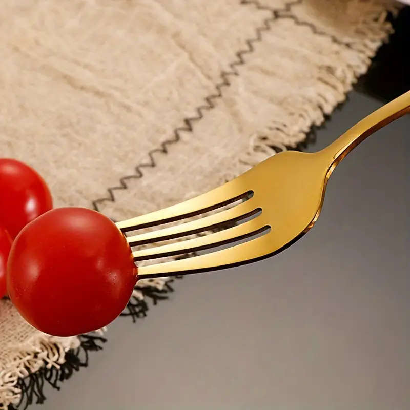 30pcs Stainless Steel Flatware Set Elegant Black Golden Cutlery Complete Silverware for Dining Inclu