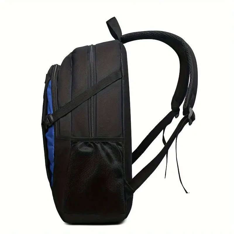 1pc Fashionable Large Capacity Backpack Casual Solid Color Nylon Material with Tassel Embellishment