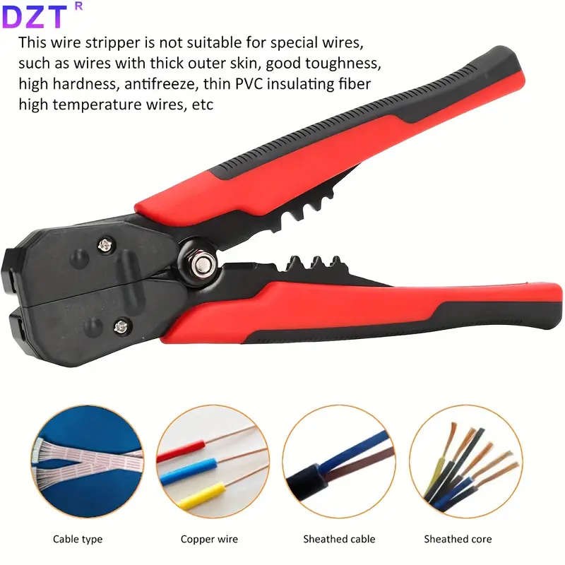 1pc Multi-Functional Automatic Wire Stripper Self-Adjusting Cable Cutter with Comfort Grip Handles