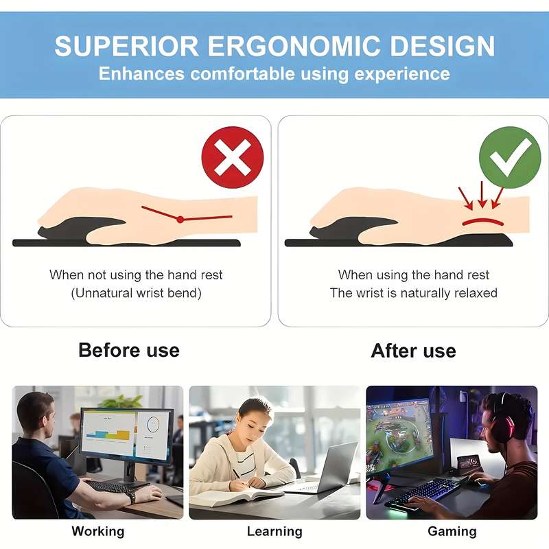 1pc This ergonomic mouse pad inspired by pebble-strewn beaches and sunny beaches has a