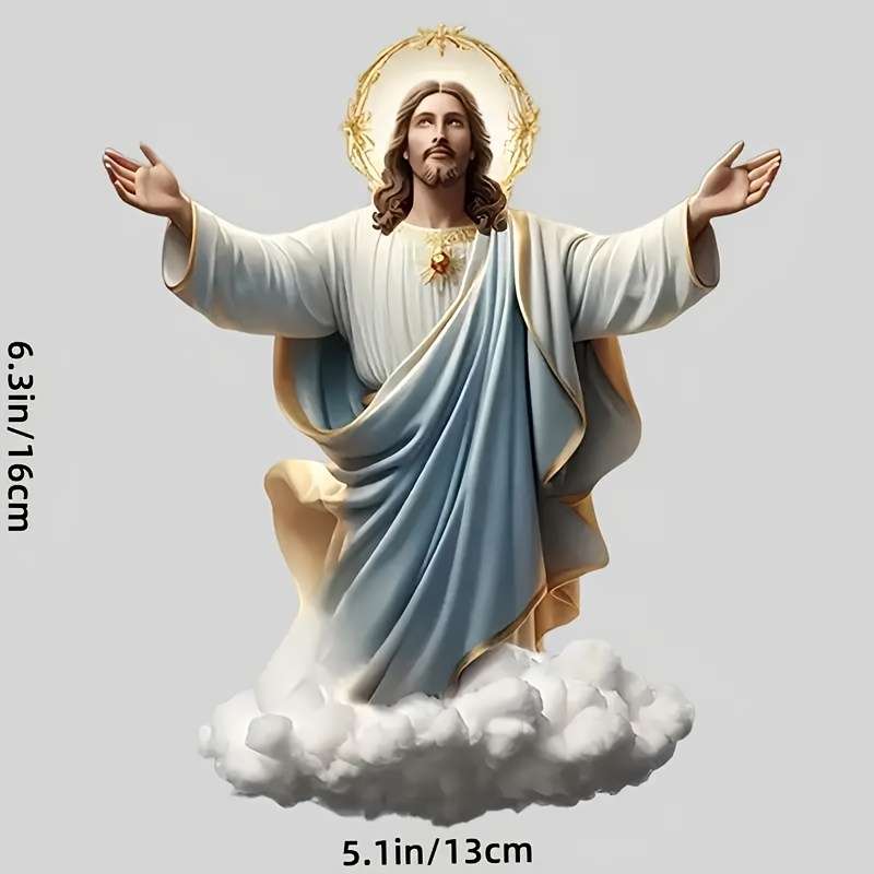1pc CloudPriest   13cm  5.1inx16cm  6.3in Jesus Christian Themed Stickers