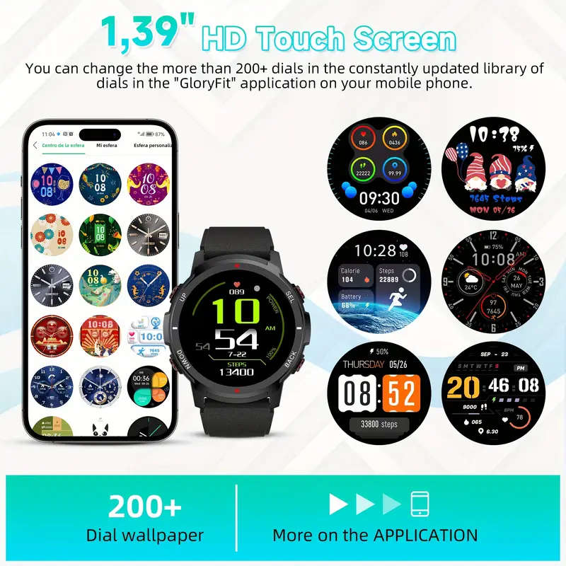 1pc S52 Smart Men's Watch 3.53 Cmsmart Watch With Wireless Call Sleep Monitor IP68 Waterproof