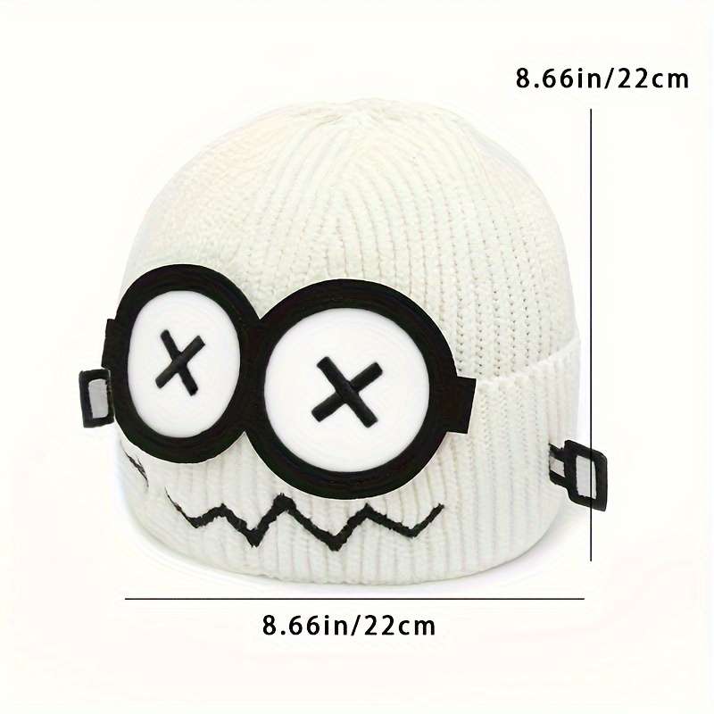 1pc Funny Knit Hat Autumn Warm Faulty Robot Cartoon Knit Cap Winter Ear Protection Knit Hat