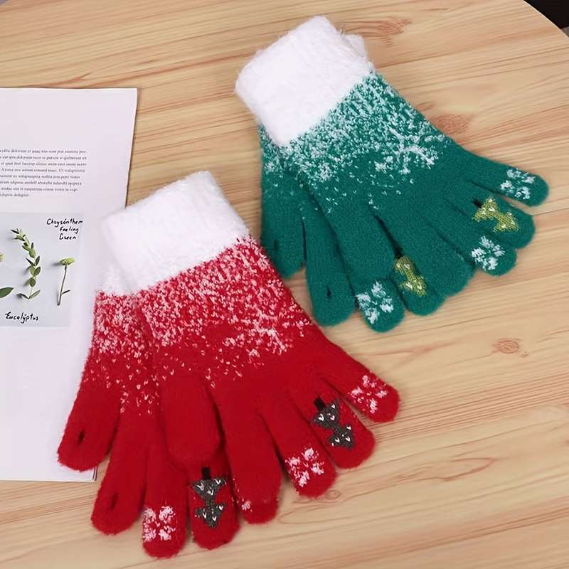 1 Pair Grey Warm Gloves