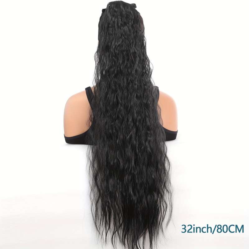 1Pc Black 81.28cm Fashion Design Wig