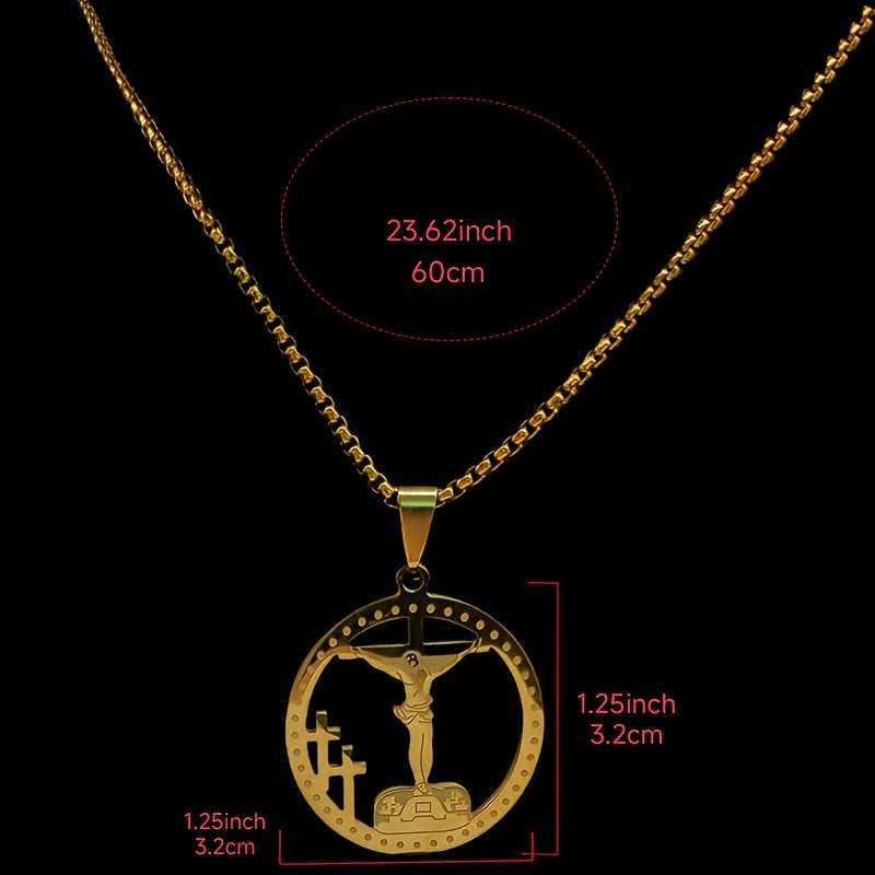 1 Piece Golden Jesus Theme Pendant