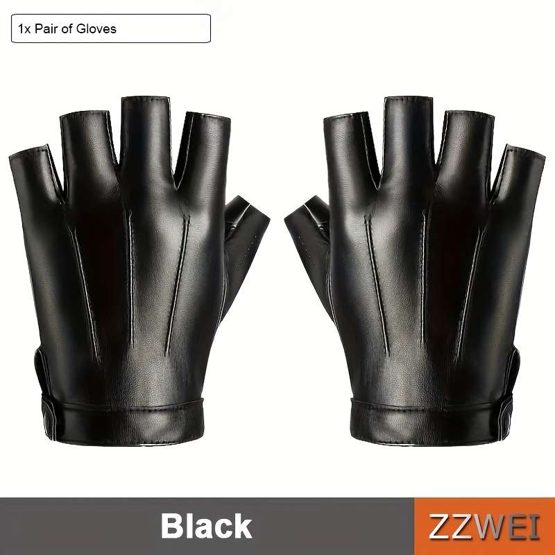 1 Pair Black Outdoor Sports Gloves