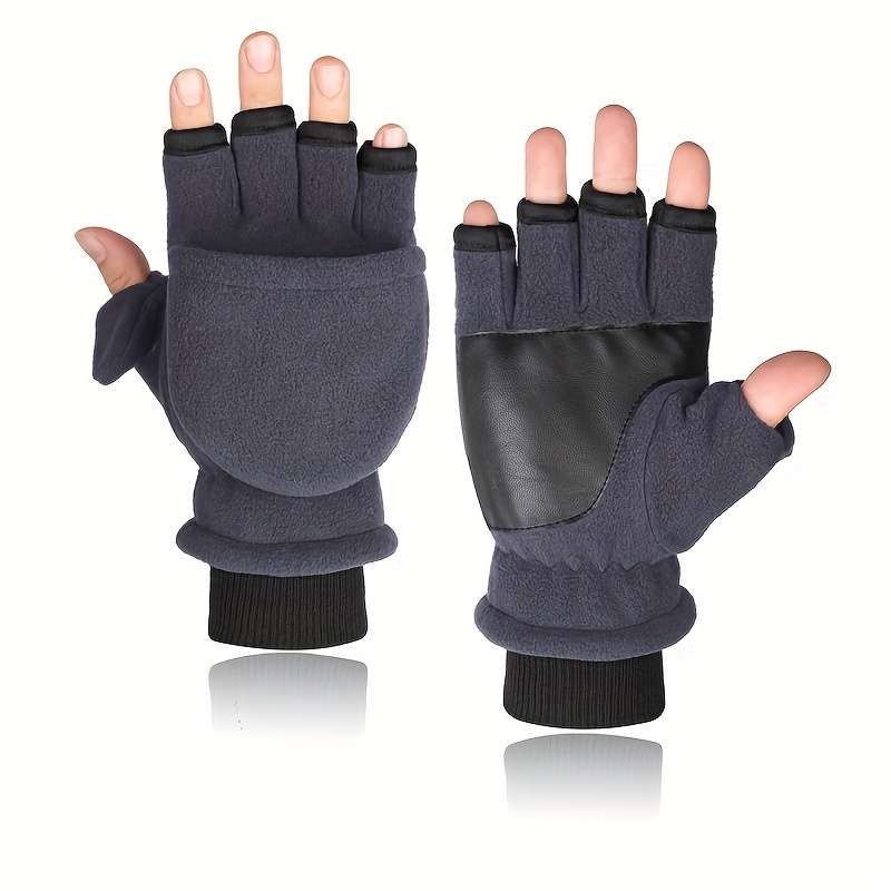 1 Pair Grey Warm Gloves