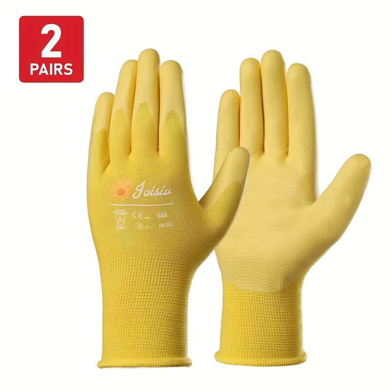 2 Pairs Yellow Multi Purpose Work Gloves