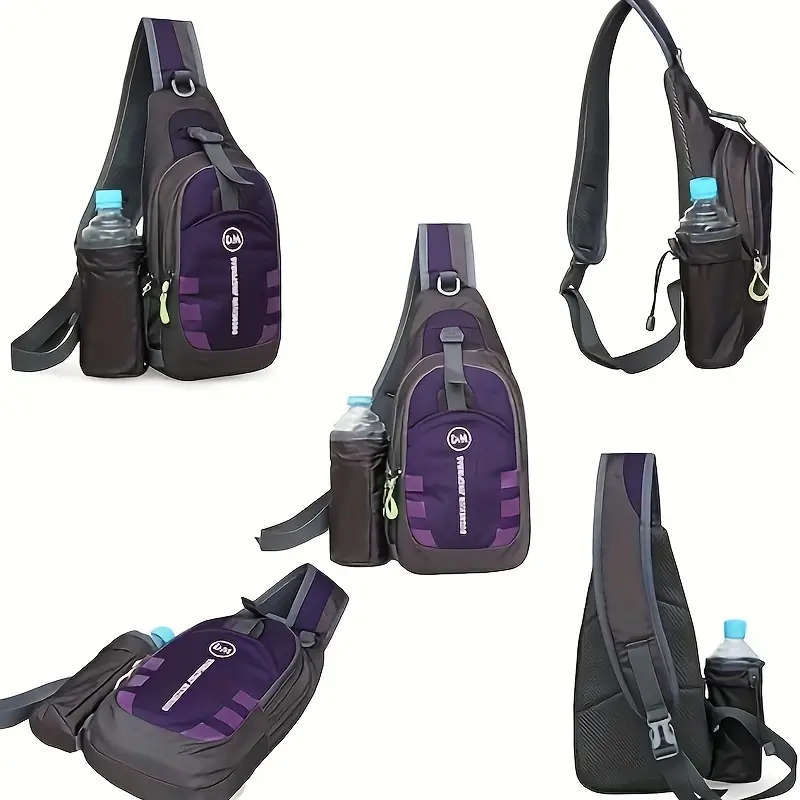 1pc Athletic Canvas Crossbody Chest Bag Versatile Unisex Sling Backpack with Multiple Compartments