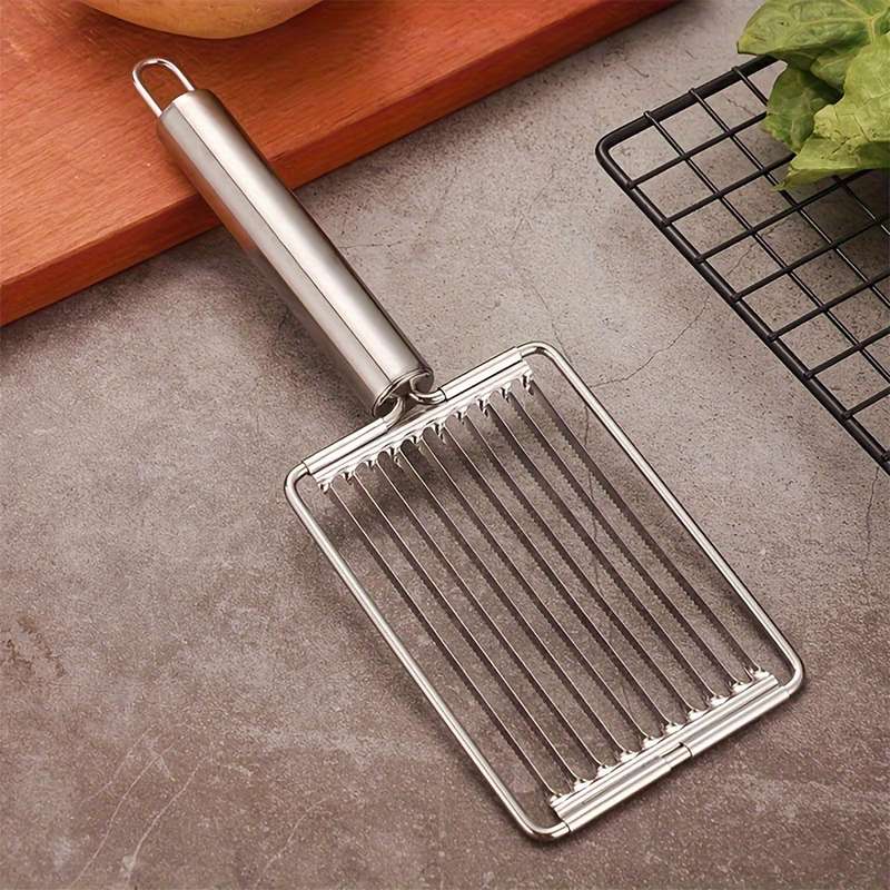 1pc Stainless Steel Manual Fruit Slicer Tomato and Egg Cutter Kitchen Gadget with Handle