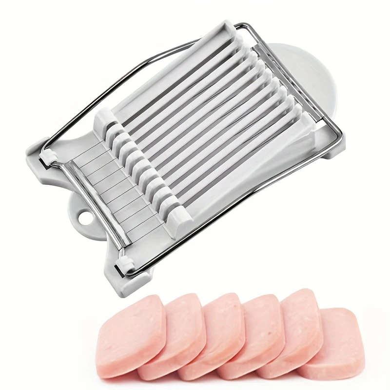 1Pc Stainless Steel Plastic Food Safe Adjustable Meat Slicer With Ergonomic Handle