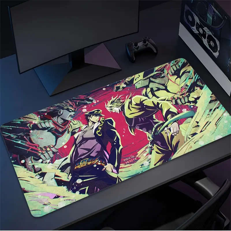 1pc 40x90cm Bizarre Adventure Gaming Mouse Pad Vibrant Anime Design Non-Slip Rubber Base