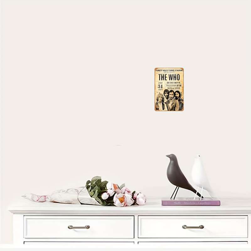 1pc Vintage 20.32x30.48cm The Who Concert Metal Wall Art Rustic Decor for Bars Clubs Cafes Off