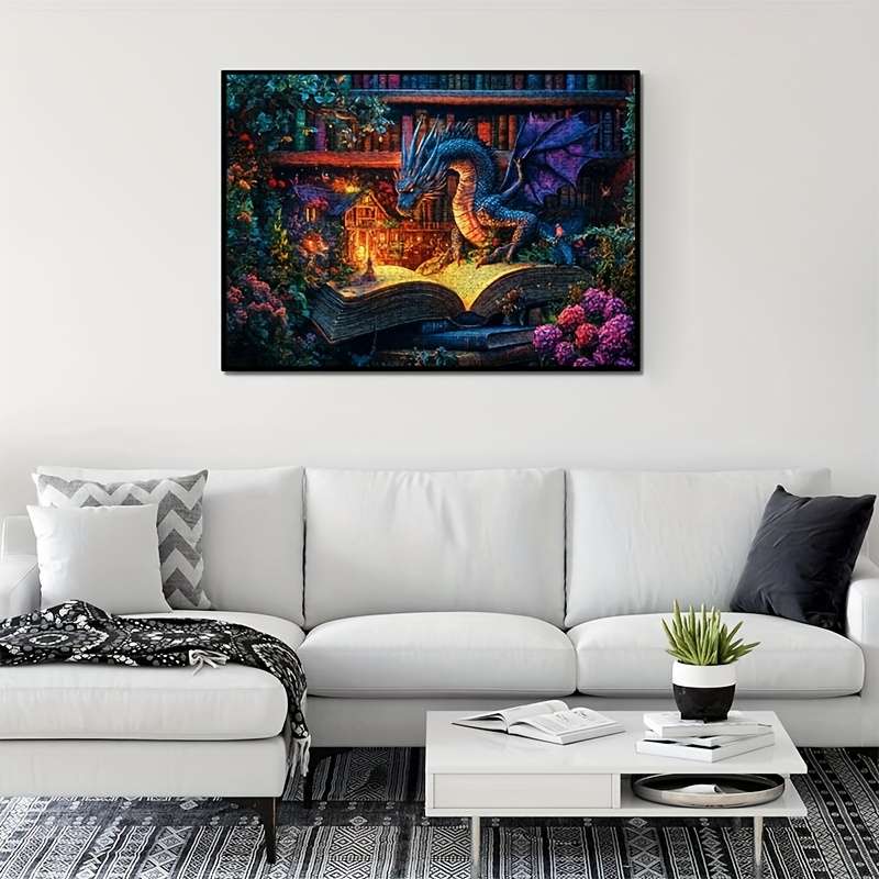 1000pcs Enchanted Dragon Study Jigsaw Puzzle Scratch-Resistant Advanced Skill Leve
