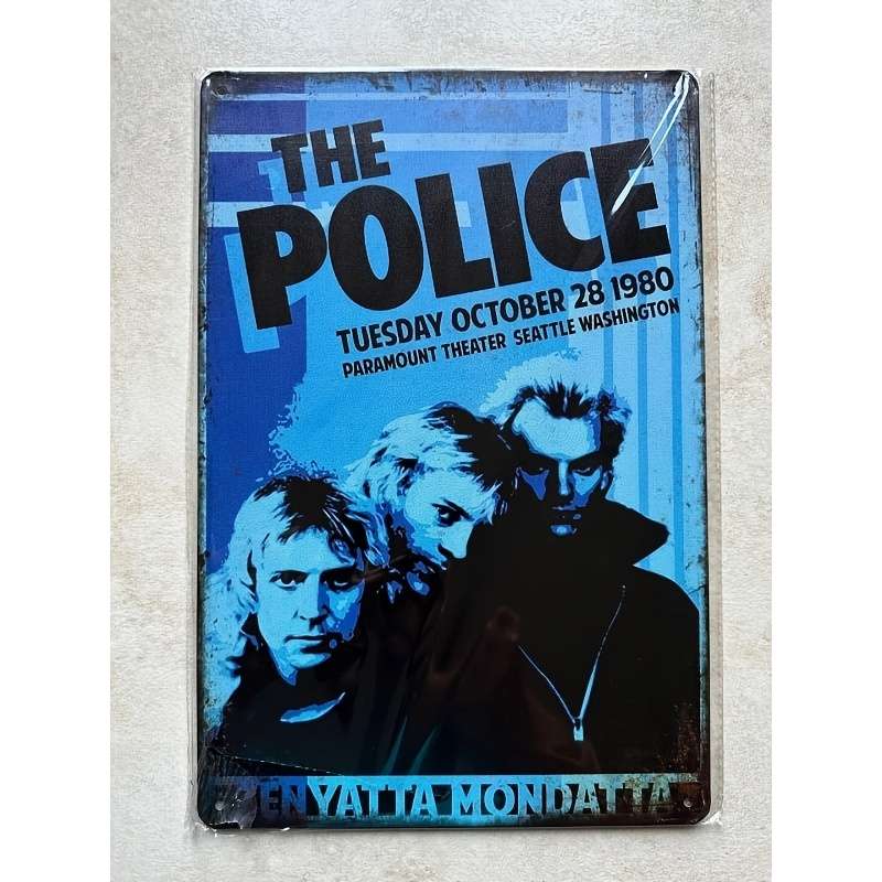 1pc  Police Band Metal Iron Sign Classic Iron Wall Art 19.99x30.0 cm Suitable for Man Cave B