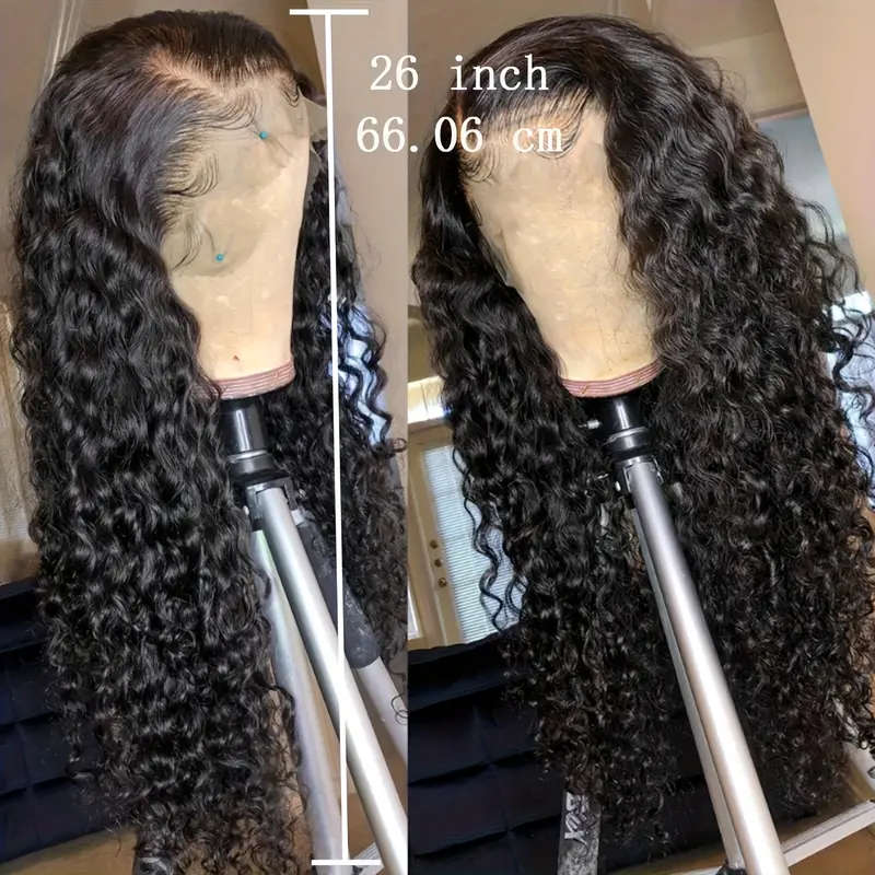 High Density 200% Water Ripple Black Lace Front Wig