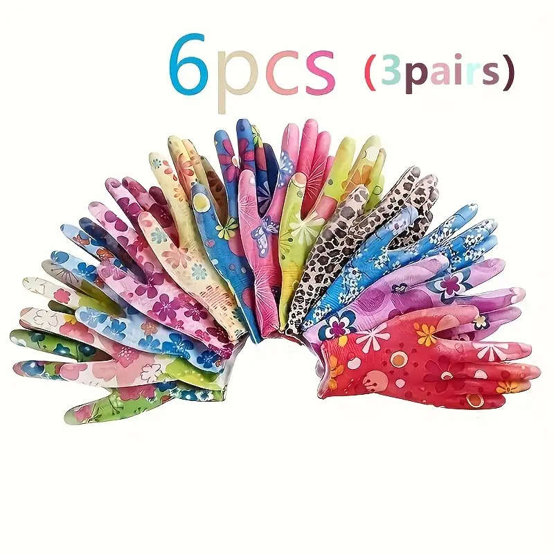 6pcs Nylon Garden Gloves