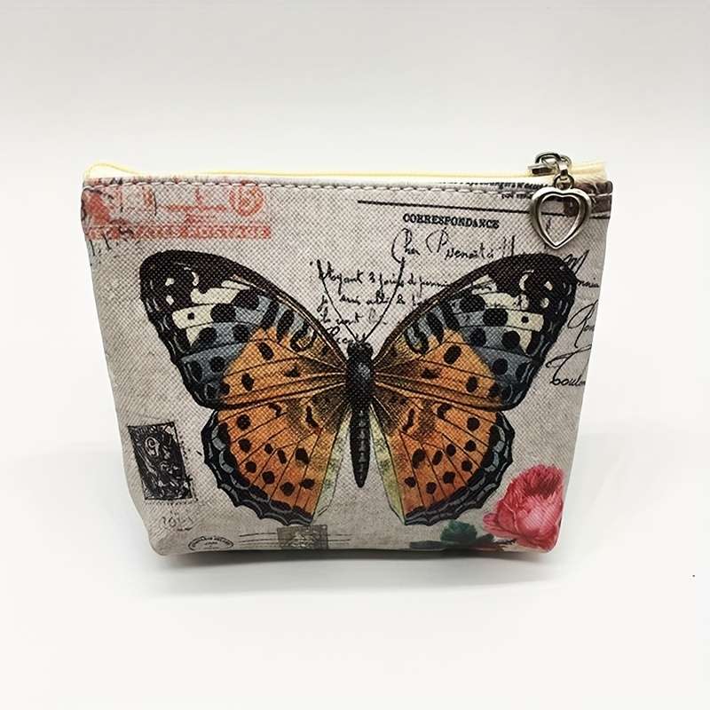1pc Vintage Butterfly Coin Purse Key Pouch Card Holder Women'S Wallet And Coin Bag.