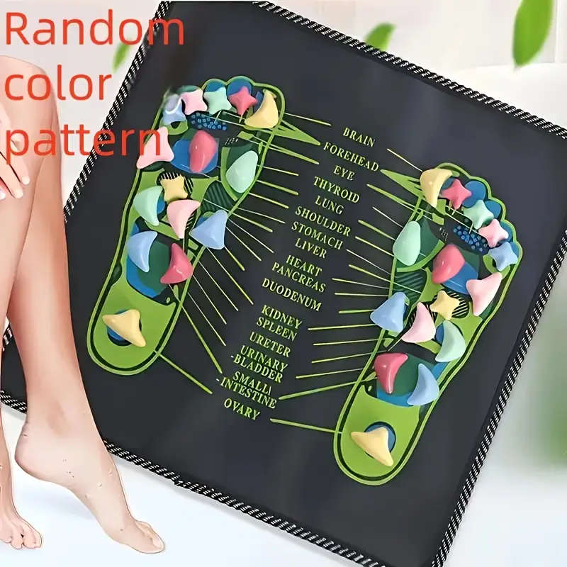 1pc Foot Massage Mat with Pebble Design Plastic Massage Pad for Feet Fitness and Relaxation Enhances