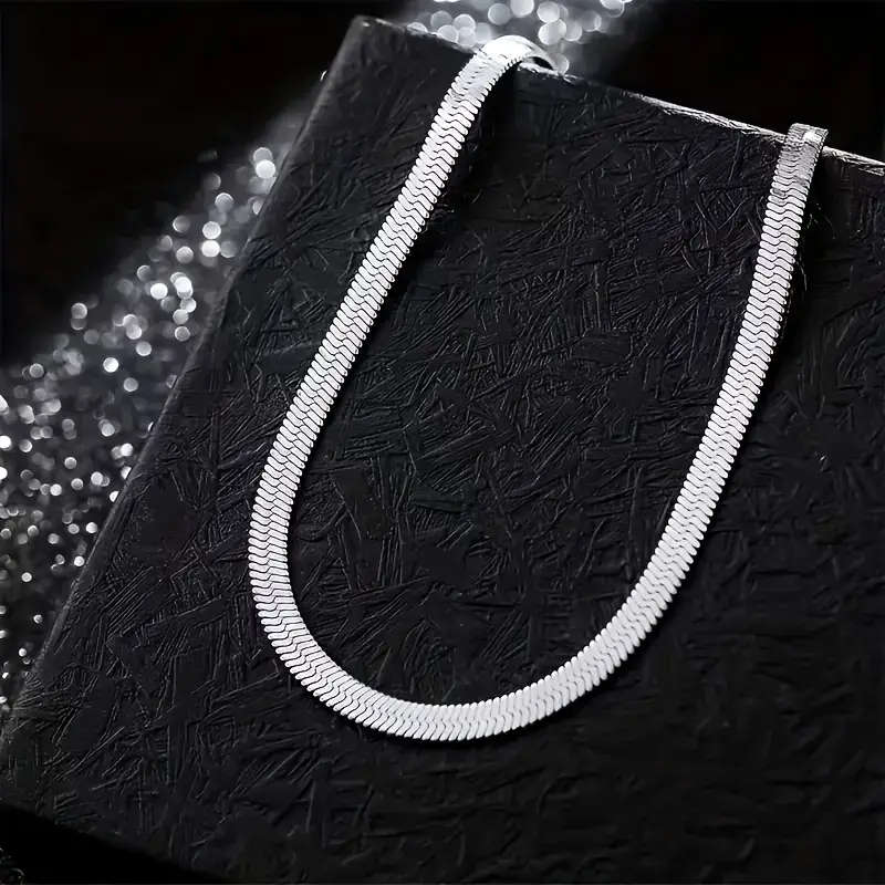 3mm Flat Snake Bone Chain Necklace - 304L Stainless Steel