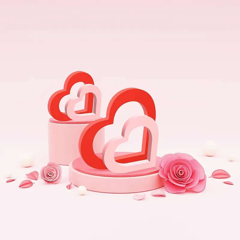 3pcs Heart Centerpiece Heart Shape Sign for Romantic Valentines Day Table Fireplace Home Decor Weddi