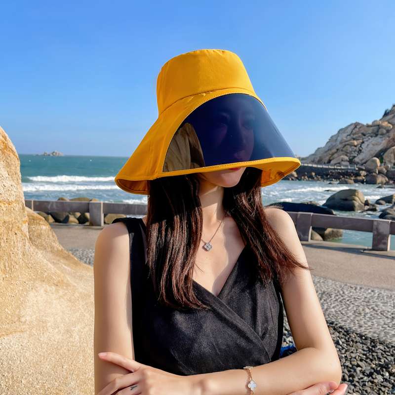 1pc Women'S Lightweight Breathable Sun Hat with Extended Brim and Face Shade Perfect for Cycling