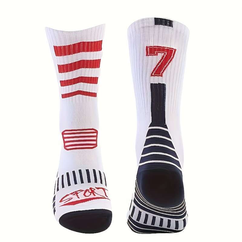 1 Pair White Luokou Blue Sock Bottom One Size Socks