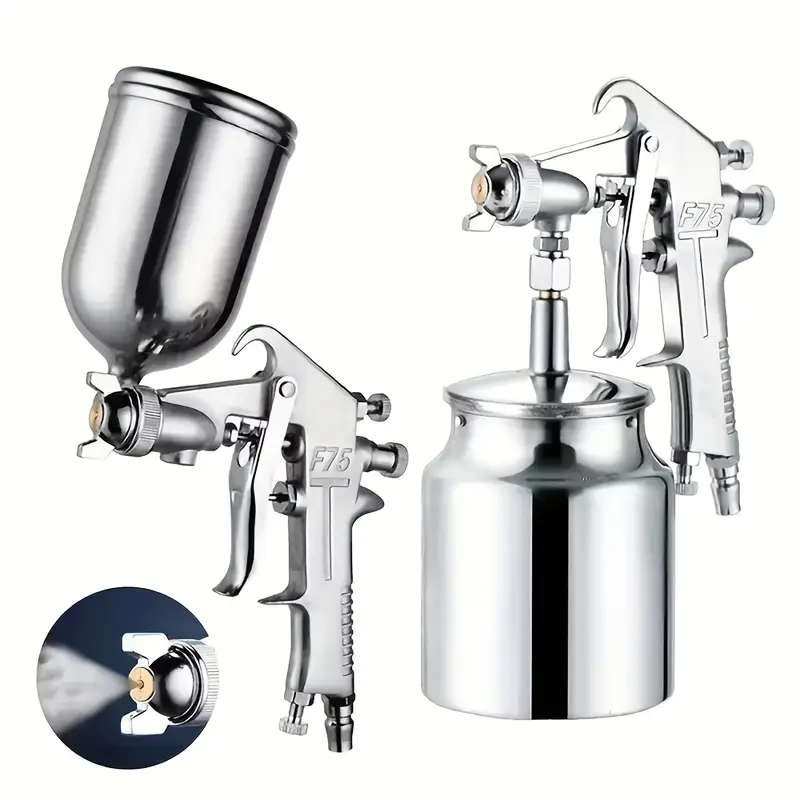 High-Pressure Paint Spray Gun with 1.5mm Nozzle F75 Air Compressor Non-Electric Ideal for Auto Repai