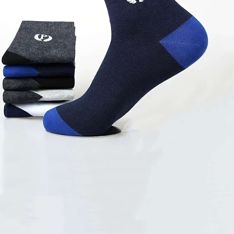 6 Pairs Of Mixed Colors One Size High Elastic Socks