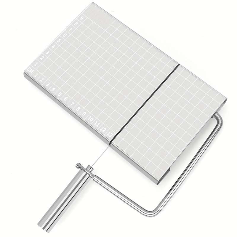 1pc Stainless Steel Cheese Slicer with Built-in Scale Manual Cheese Sausage Ham Cutter Ergono