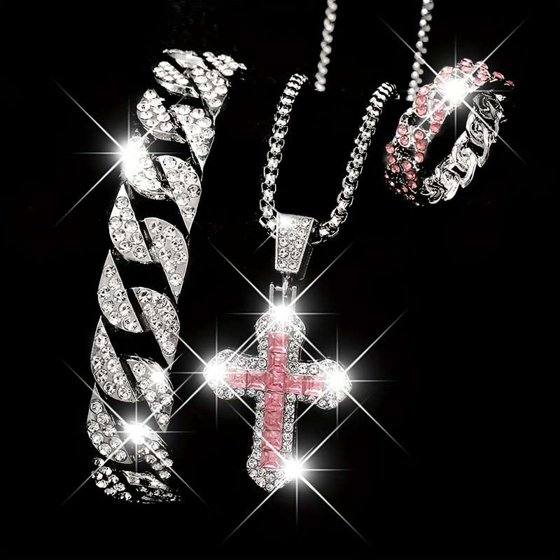 1 Piece Silvery Pink Jesus Theme Pendant