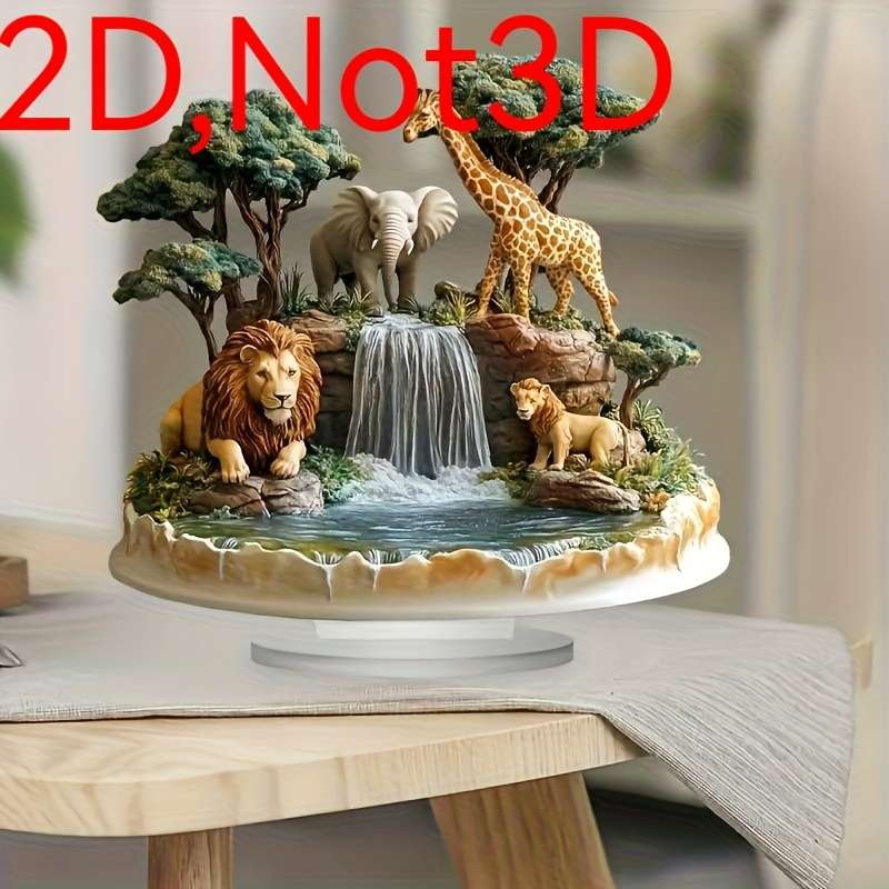 1pc 2D Flat   bohemian decorative ornaments African hunting scene waterfall lion giraffe