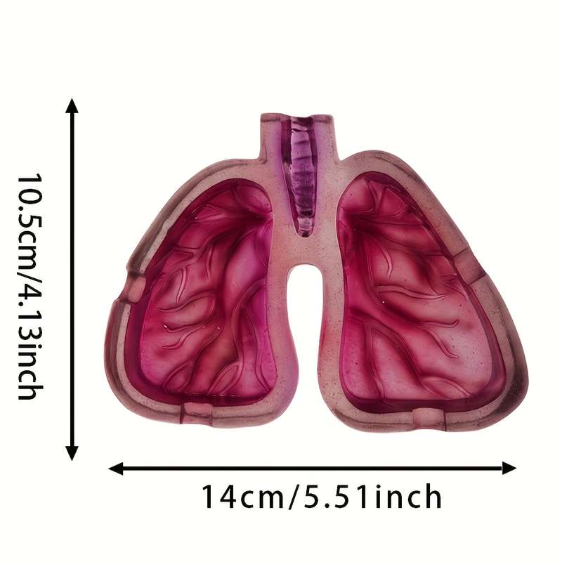 1pc Artistic Resin Ashtray with Lung Design Creative Home Office Decor Gift Unique Smoking
